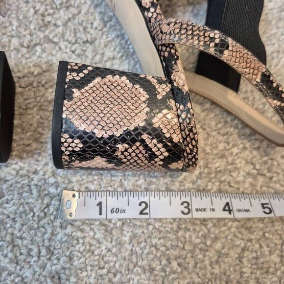 Cole Haan Women’s 8 Aniston Elastic Black Snake Print Leather Heels Sandals - Picture 6 of 8